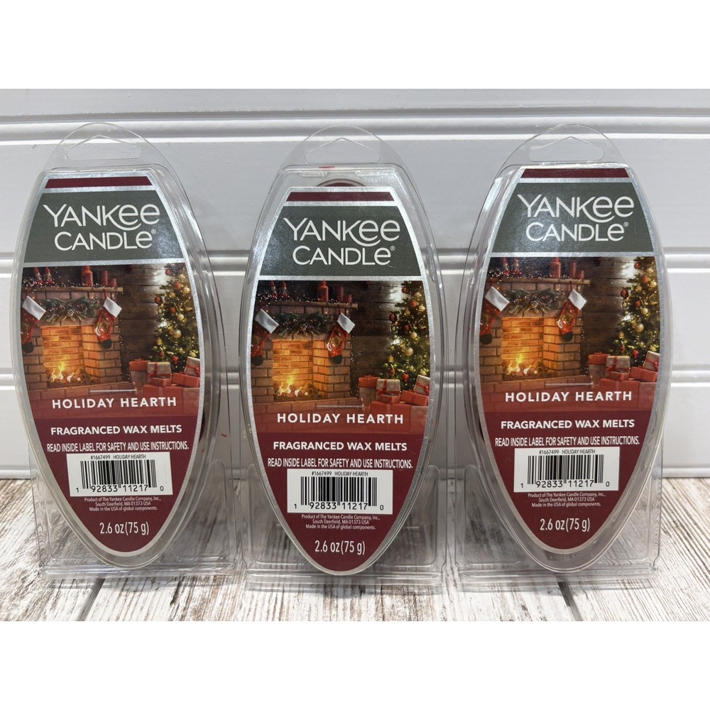 Yankee Candle Fragranced Wax Cube Melts - HOLIDAY HEARTH - 3 NEW PACKS